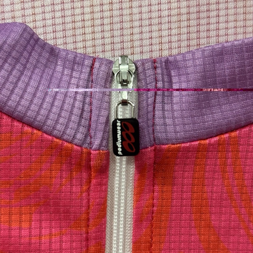 Podiumwear Men's XL Cycling Jersey Pink Purple Full Zip Short Sleeve Bike - Picture 3 of 10